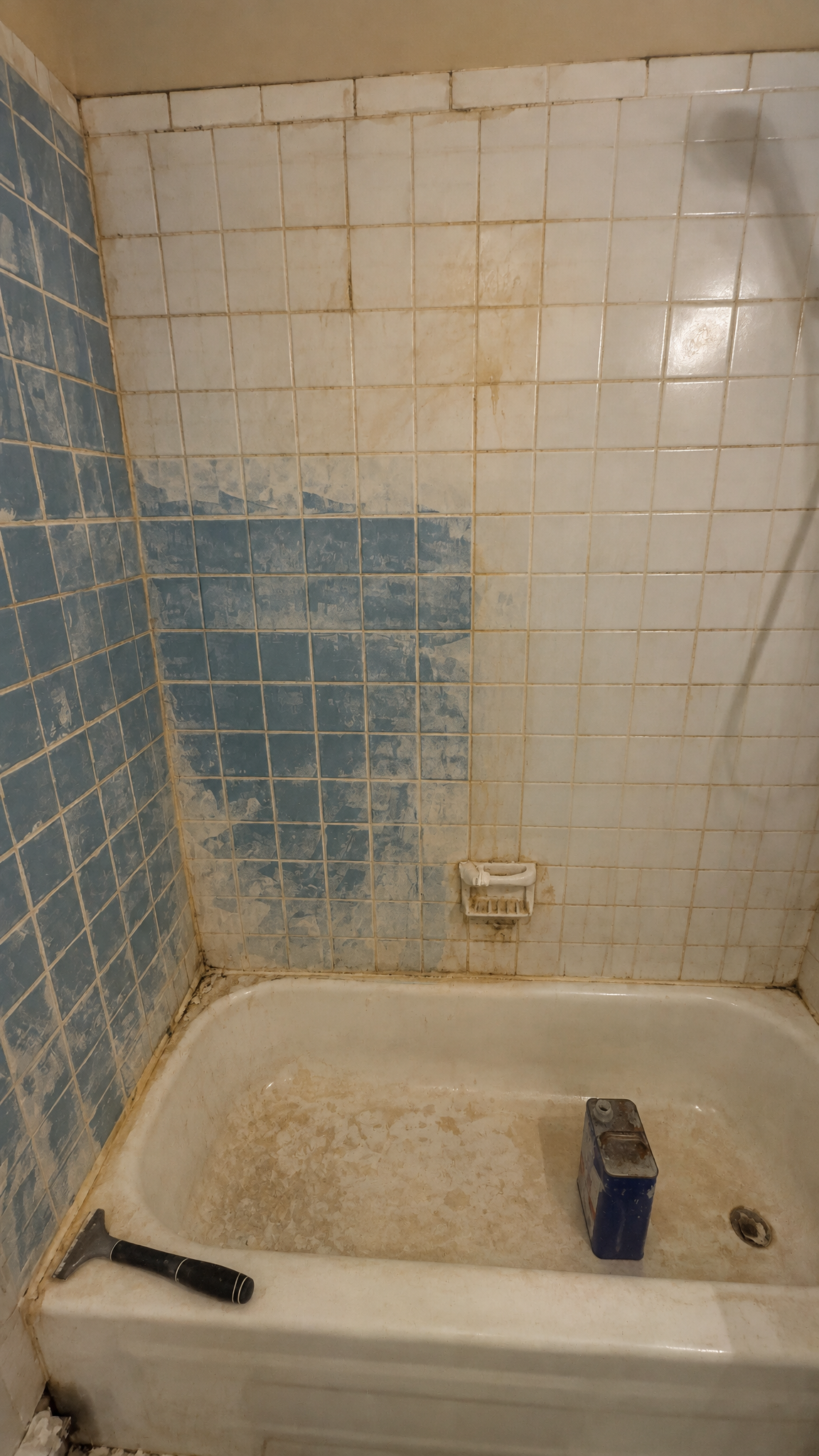 Tile Refinishing — In Progress — before