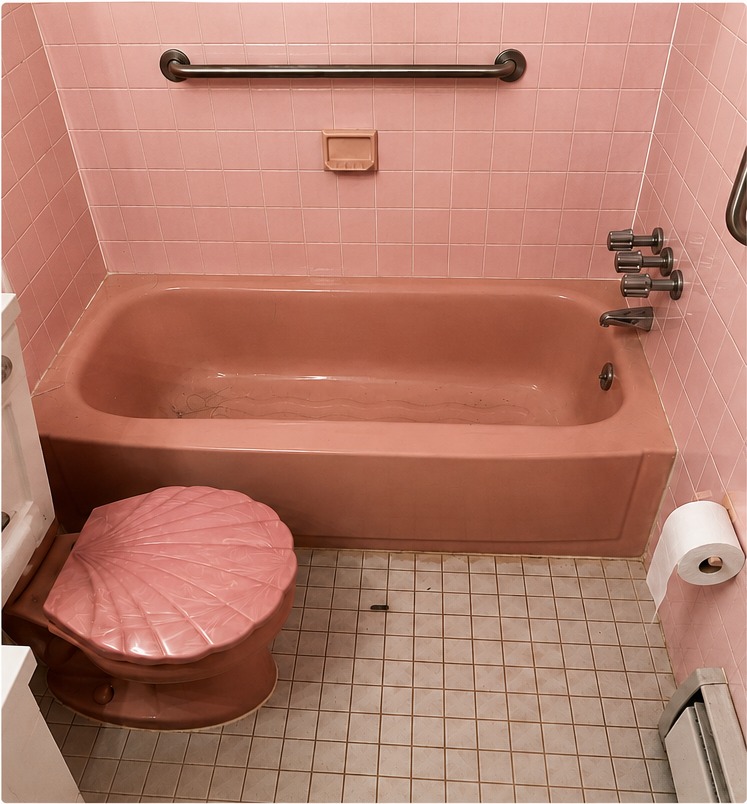 Pink Bathtub Reglazing — before